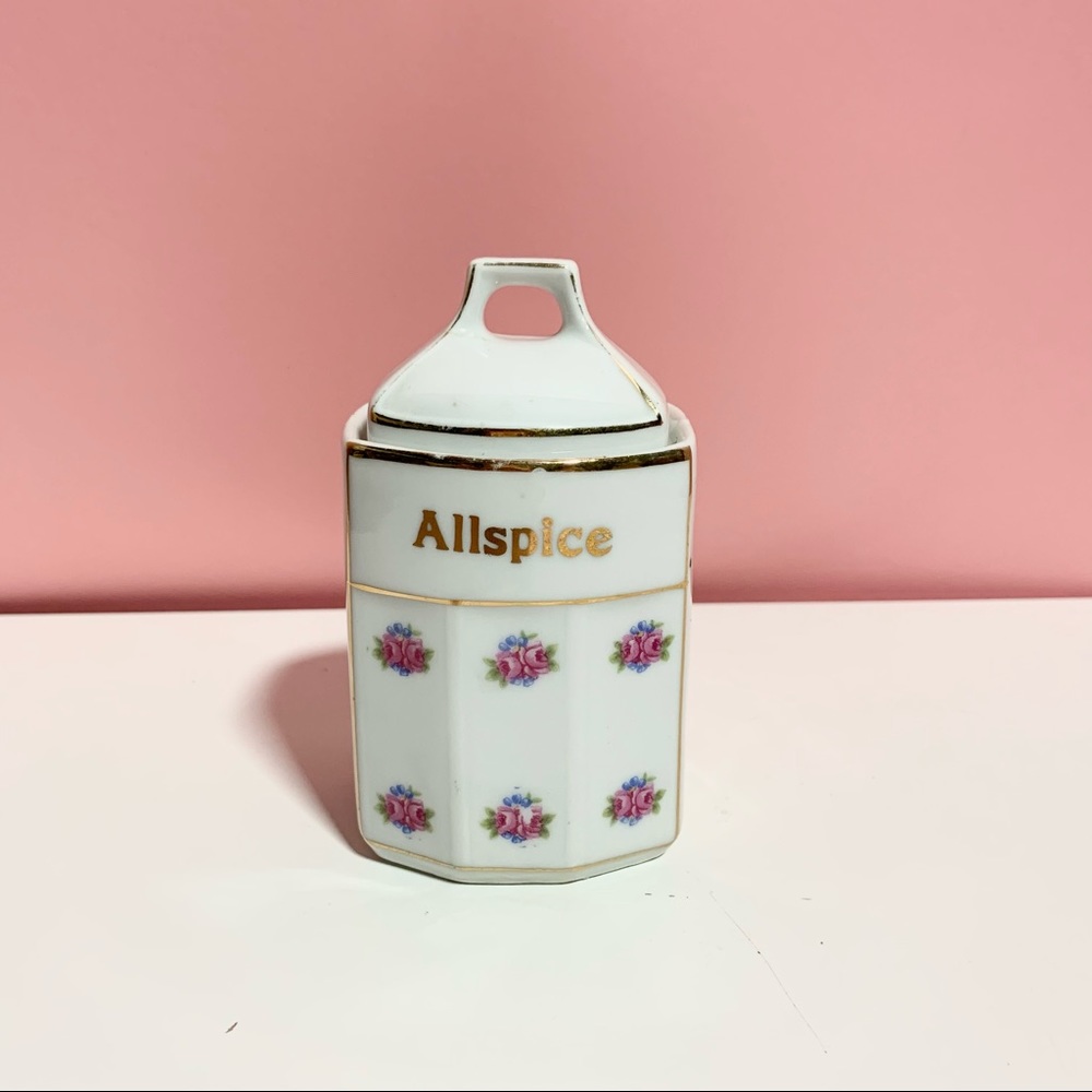 Vintage Germany rose all spice canister